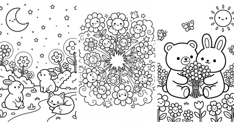 Simple Flower Coloring Pages Free Printable