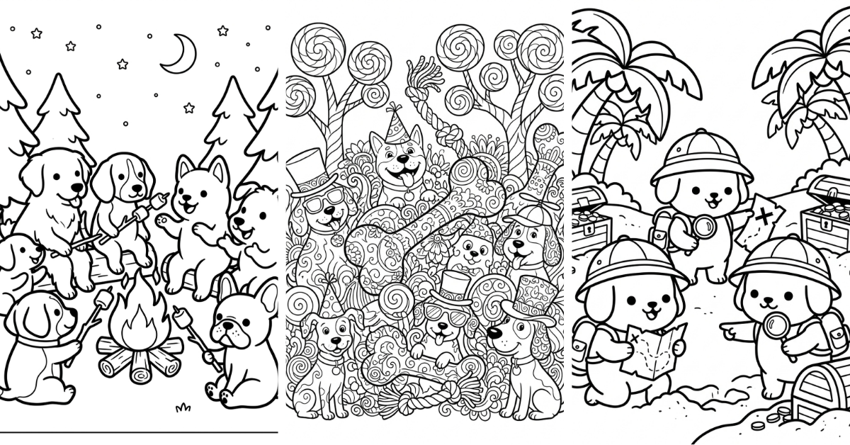 Dog Coloring Pages Free Printable — 15 Designs