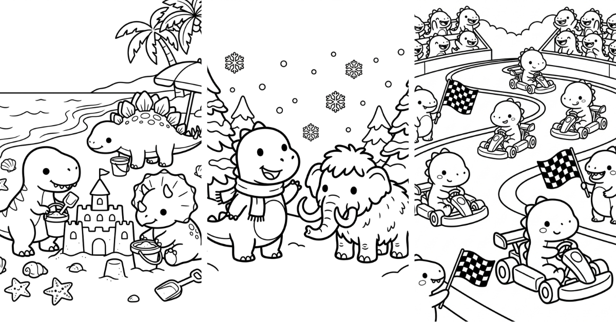 Dinosaur Coloring Pages for Kids Easy & Free