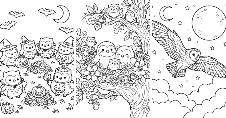 Owl Coloring Pages Free Printable — Detailed Designs