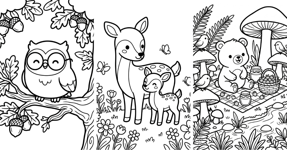 forest animals coloring pages free