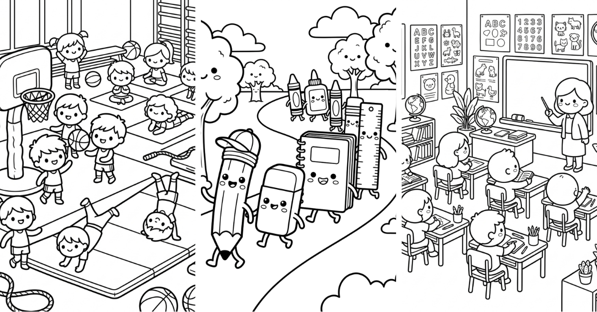 Back to School Coloring Pages Free PDF