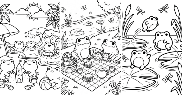 Frog Coloring Pages for Kids Free to Print