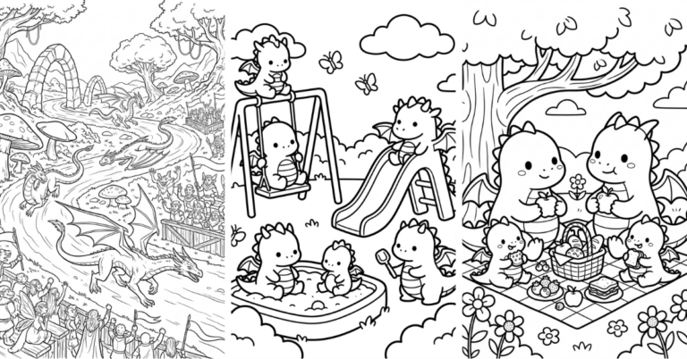 Dragon Coloring Pages for Kids — 10 Free Sheets