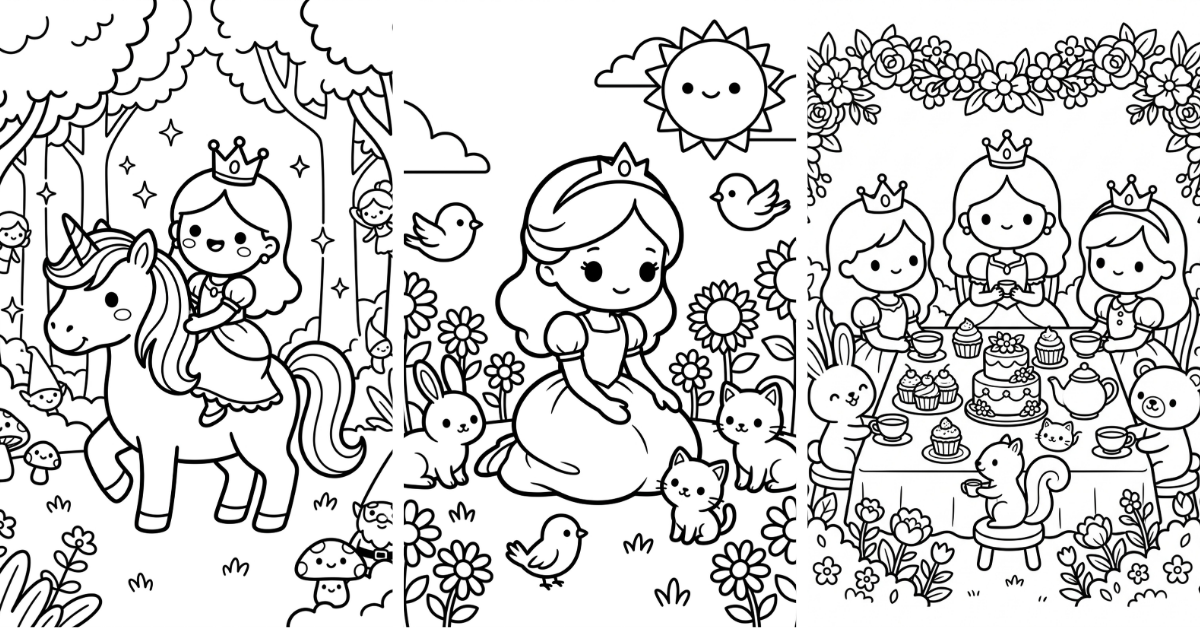 Princess Coloring Pages Easy Free for Girls