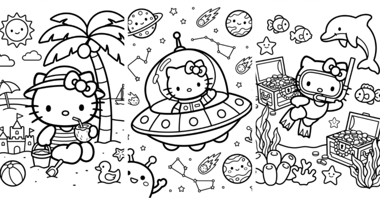 hello kitty coloring pages free
