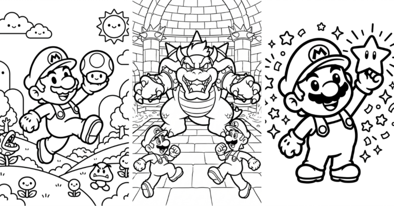 super mario coloring pages free