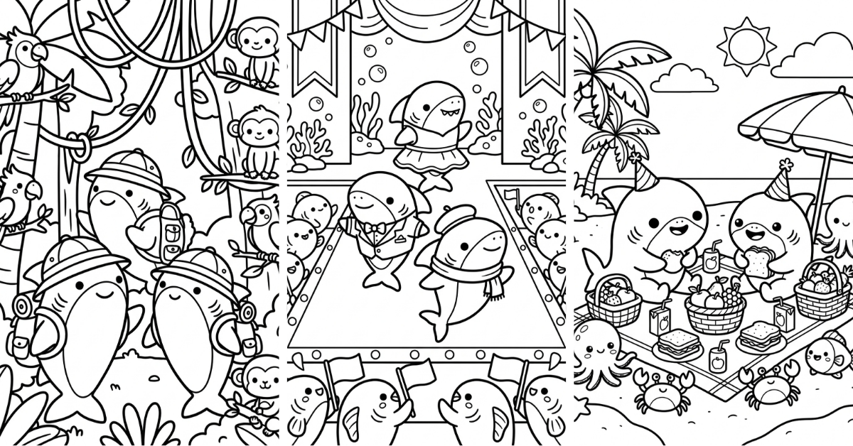 Shark Coloring Pages Free Printable Easy