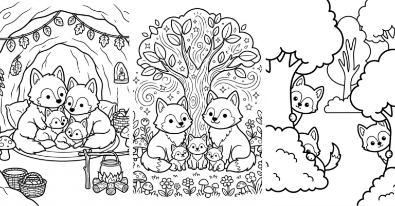 Wolf Coloring Pages Free Detailed & Simple