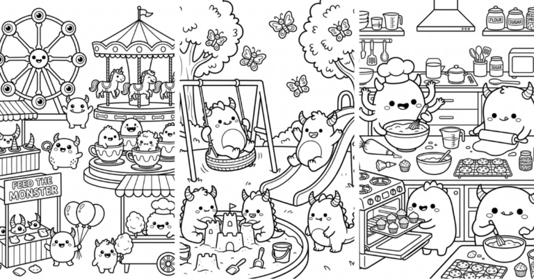 Monster Coloring Pages Fun & Free Printable