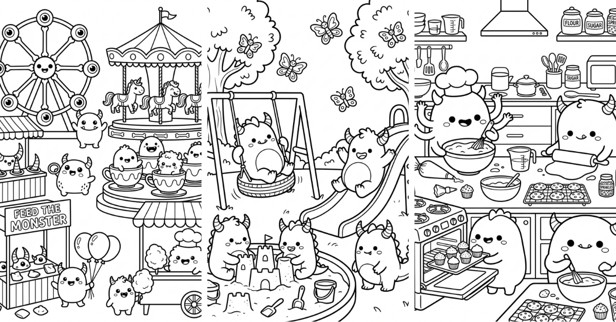 Monster Coloring Pages Fun & Free Printable