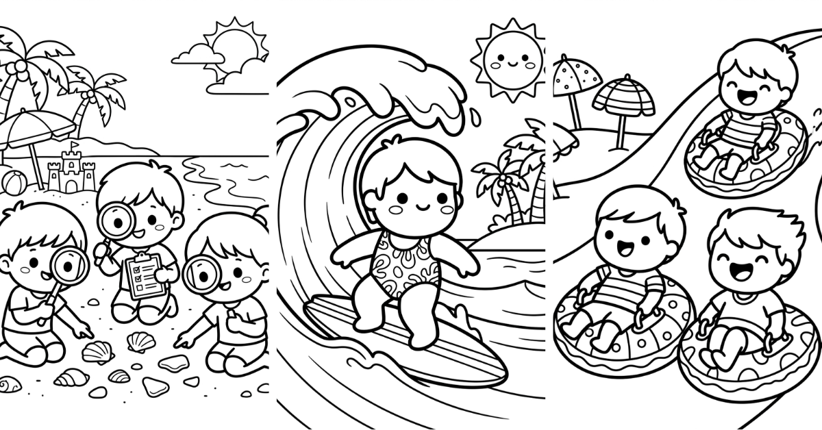 Summer Coloring Pages Free Printable Beach