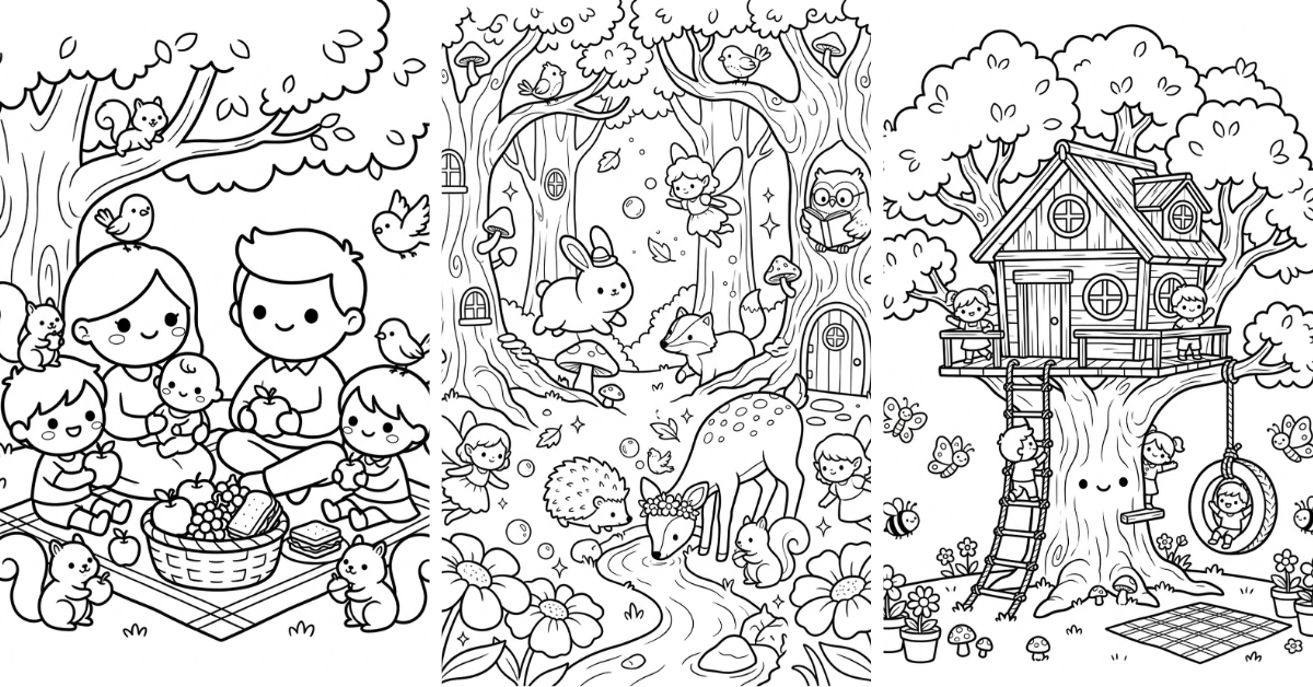 Tree Coloring Pages for All Ages Free Print