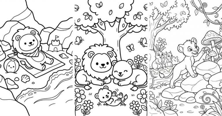 Lion Coloring Pages Free — Easy for Kids