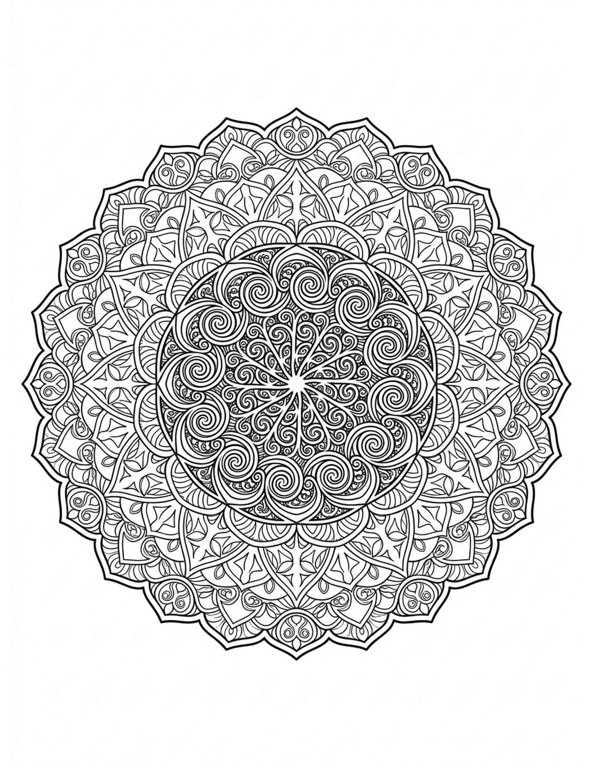 Advanced Mandala Coloring Page