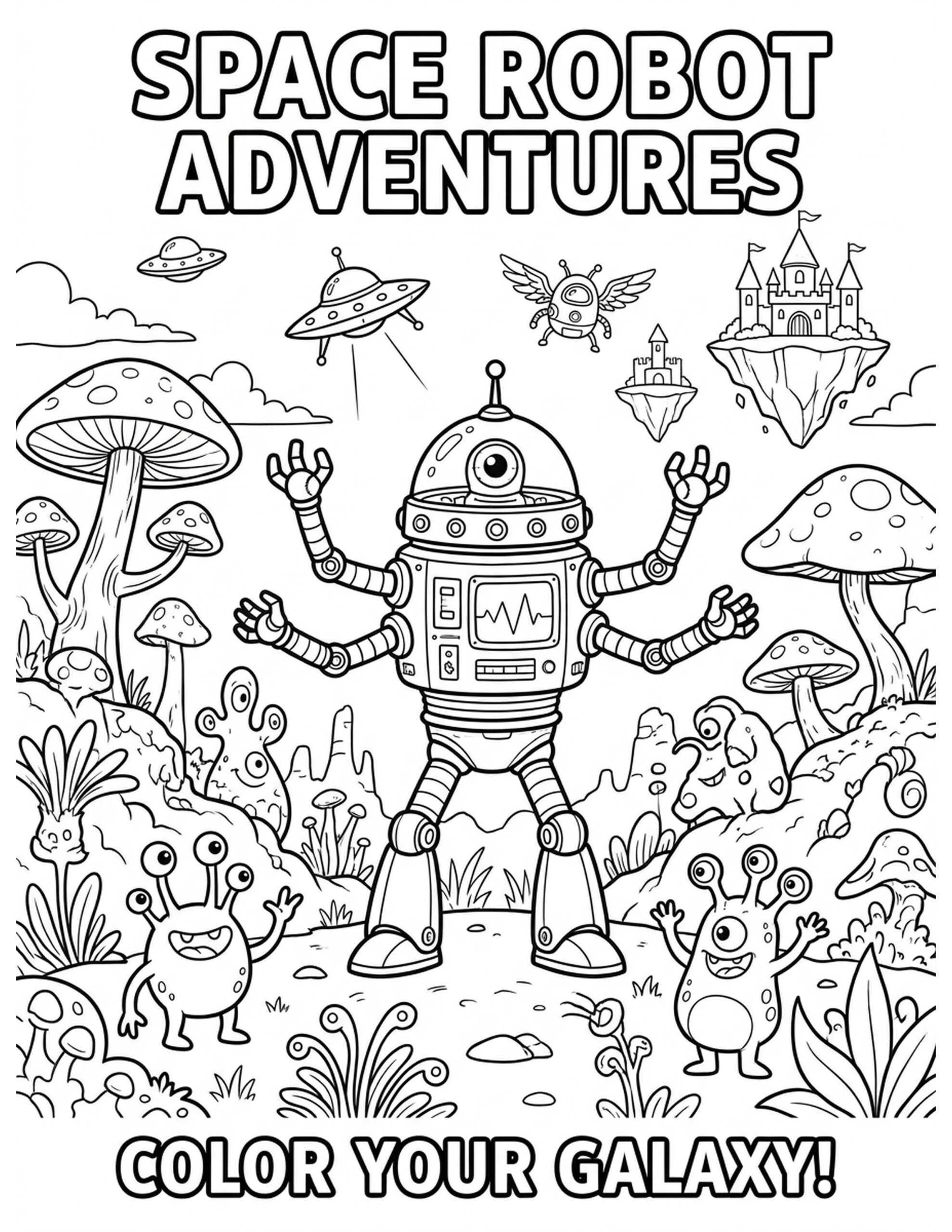 Space Robot Coloring Page