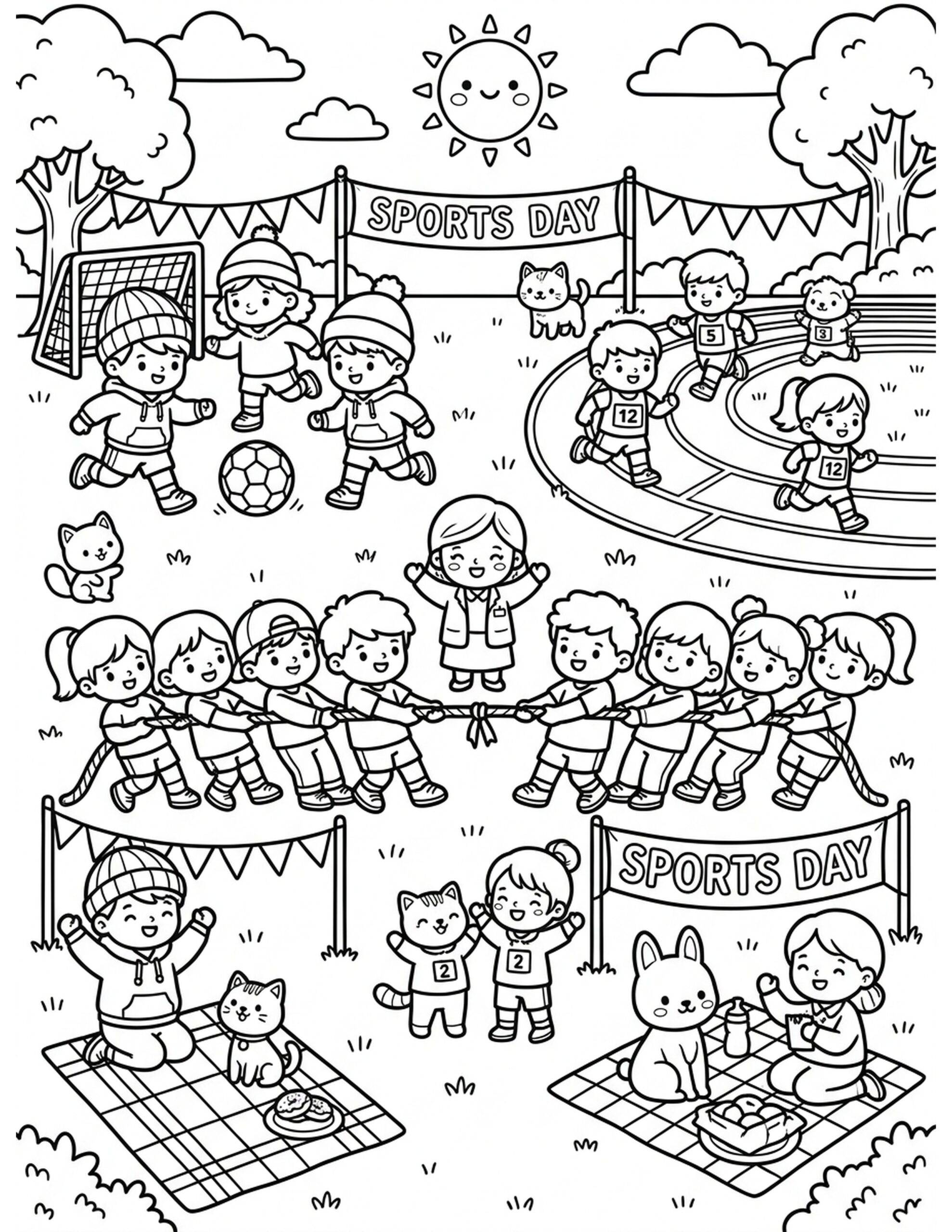 Outdoor Sports Day Coloring Page