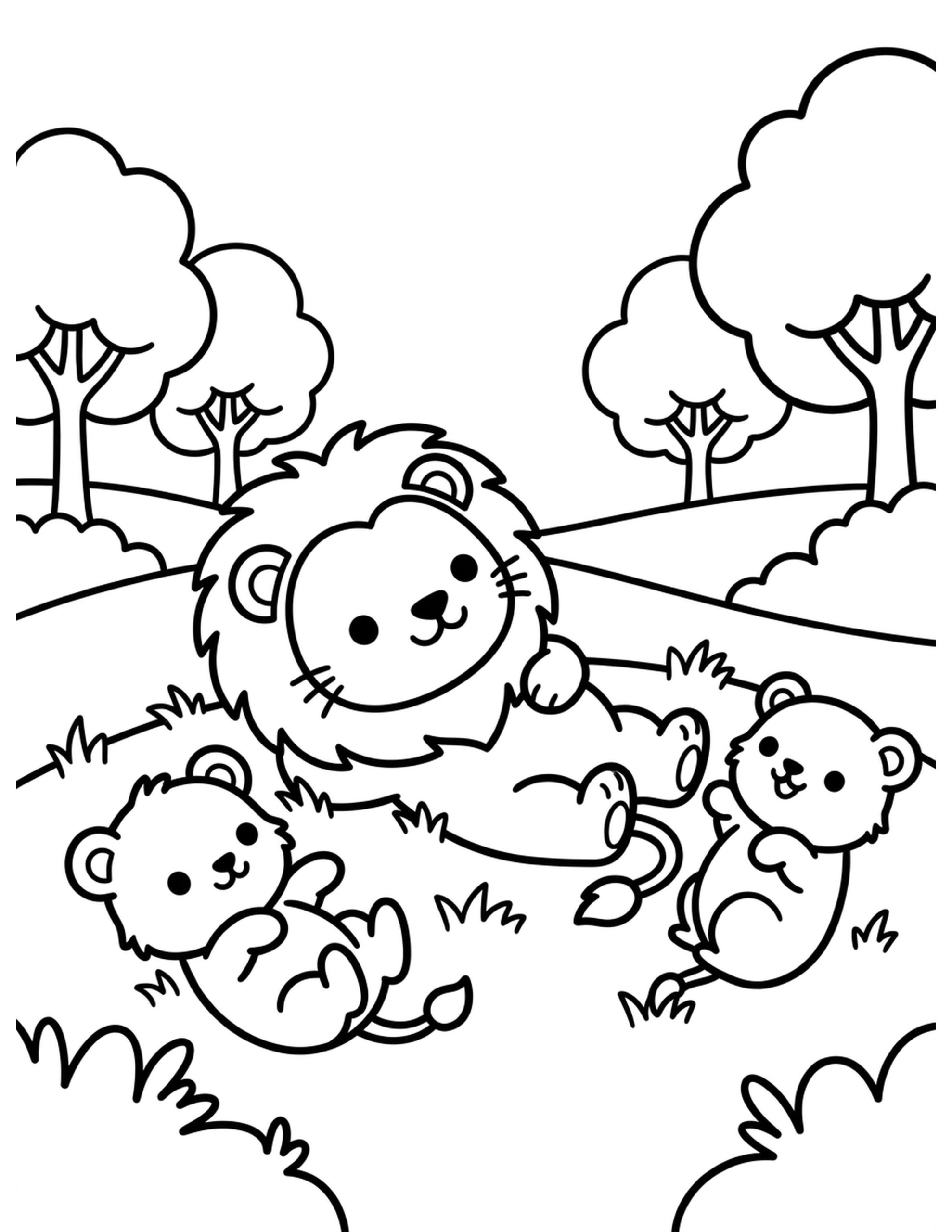 L for Lion Coloring Page