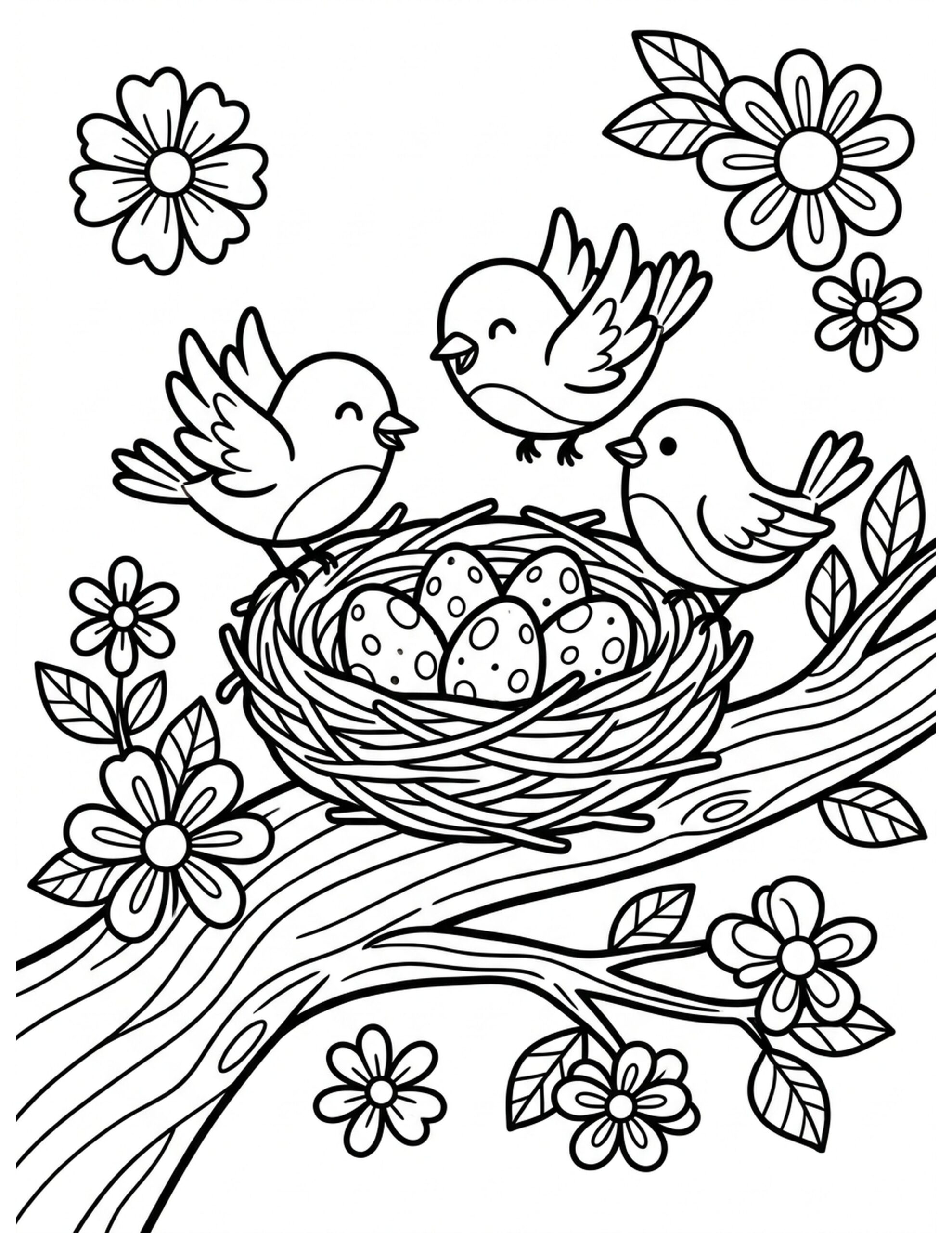 N for Nest Coloring Page