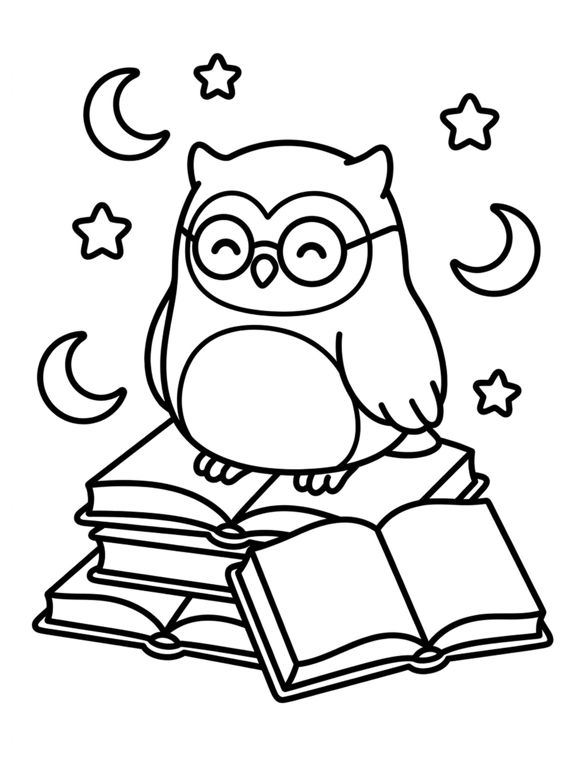 O for Owl Coloring Page