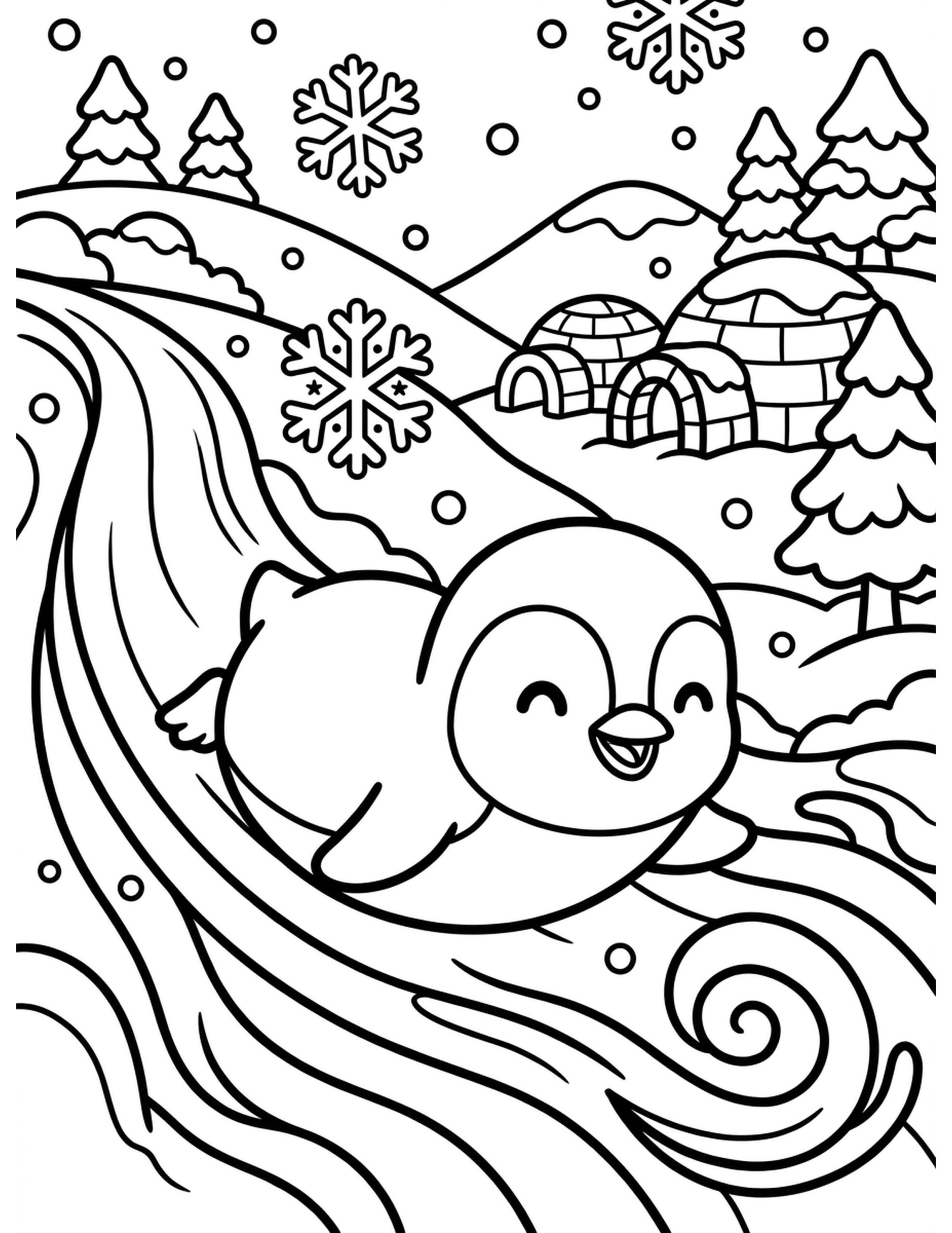 P for Penguin Coloring Page