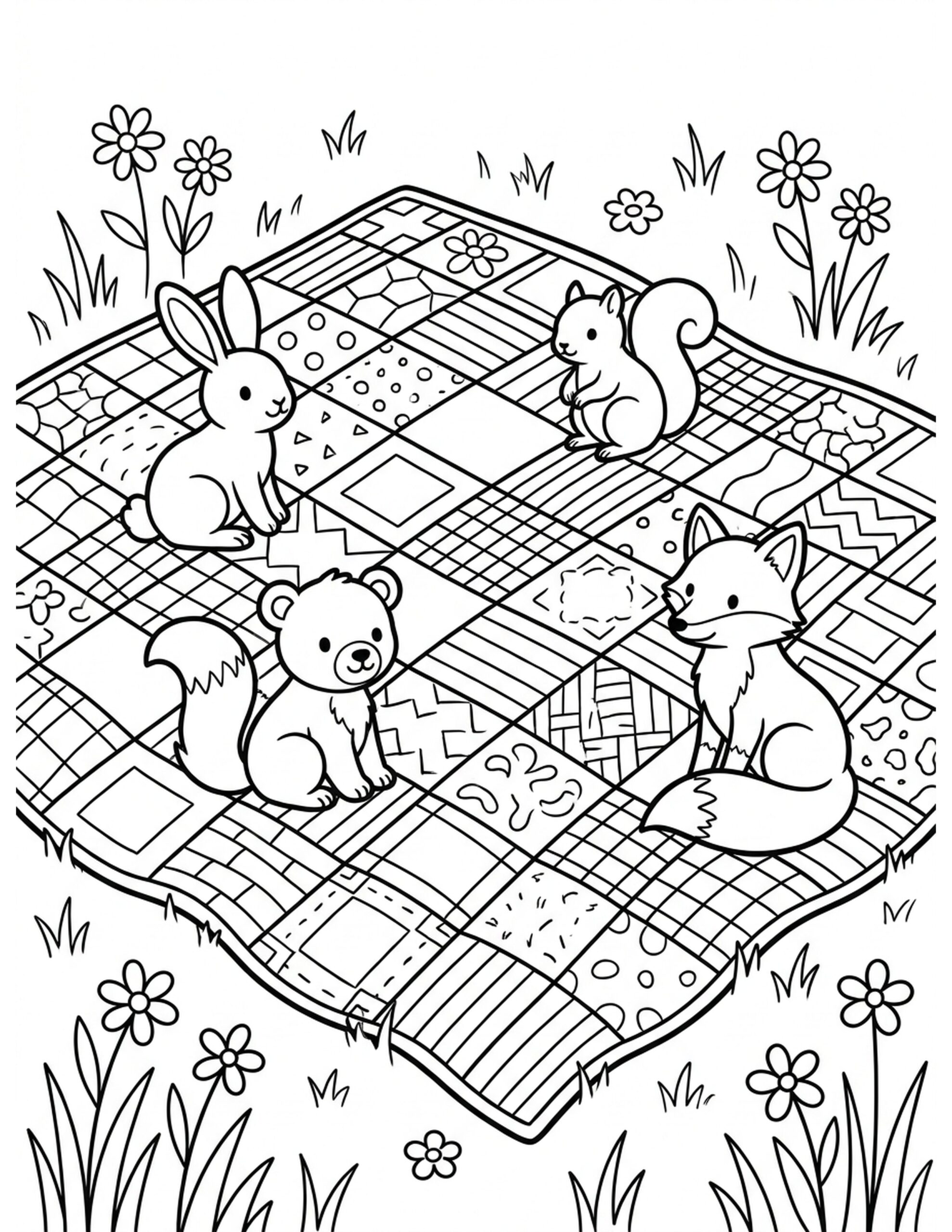 Q for Quilt Coloring Page