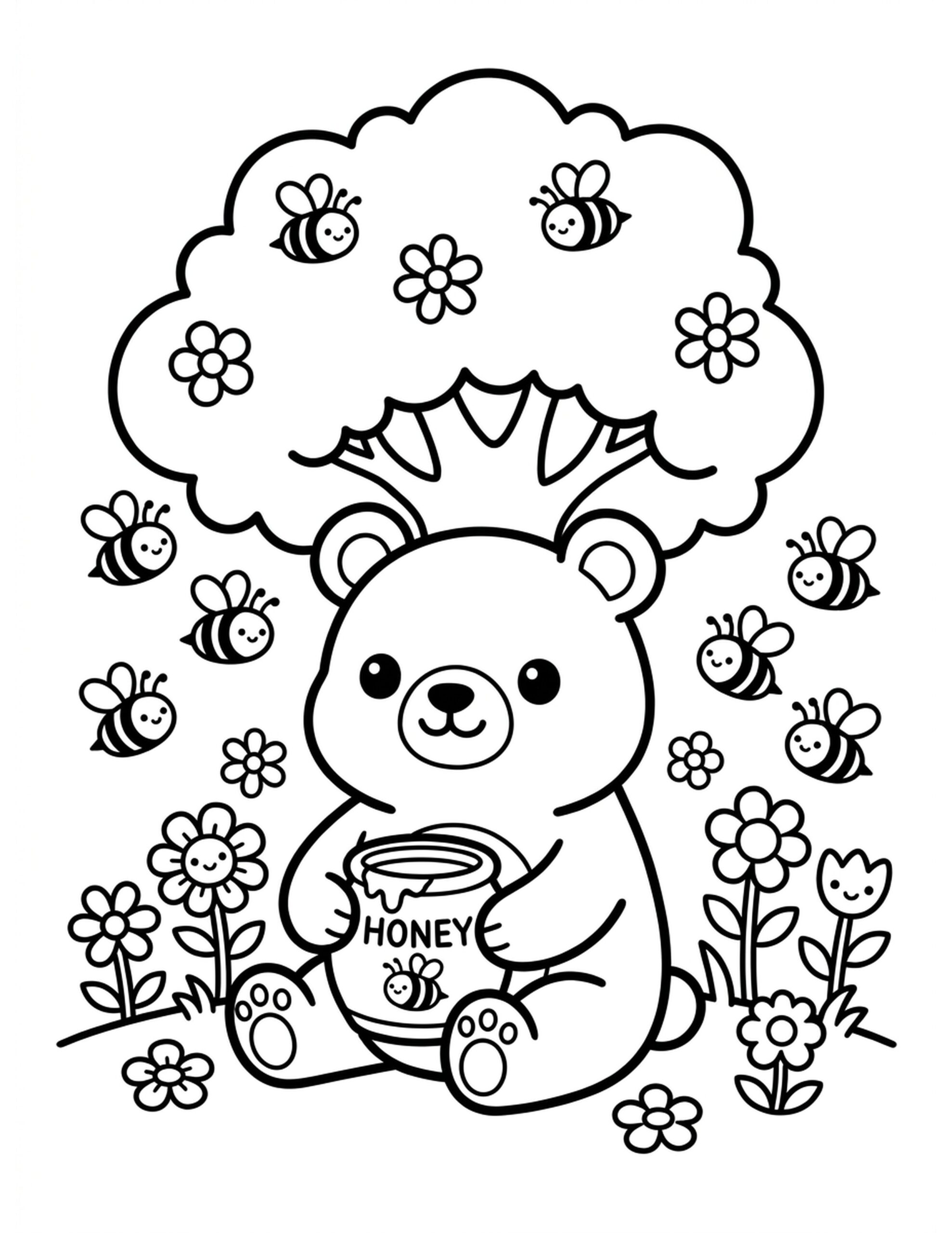 B for Bear Coloring Page
