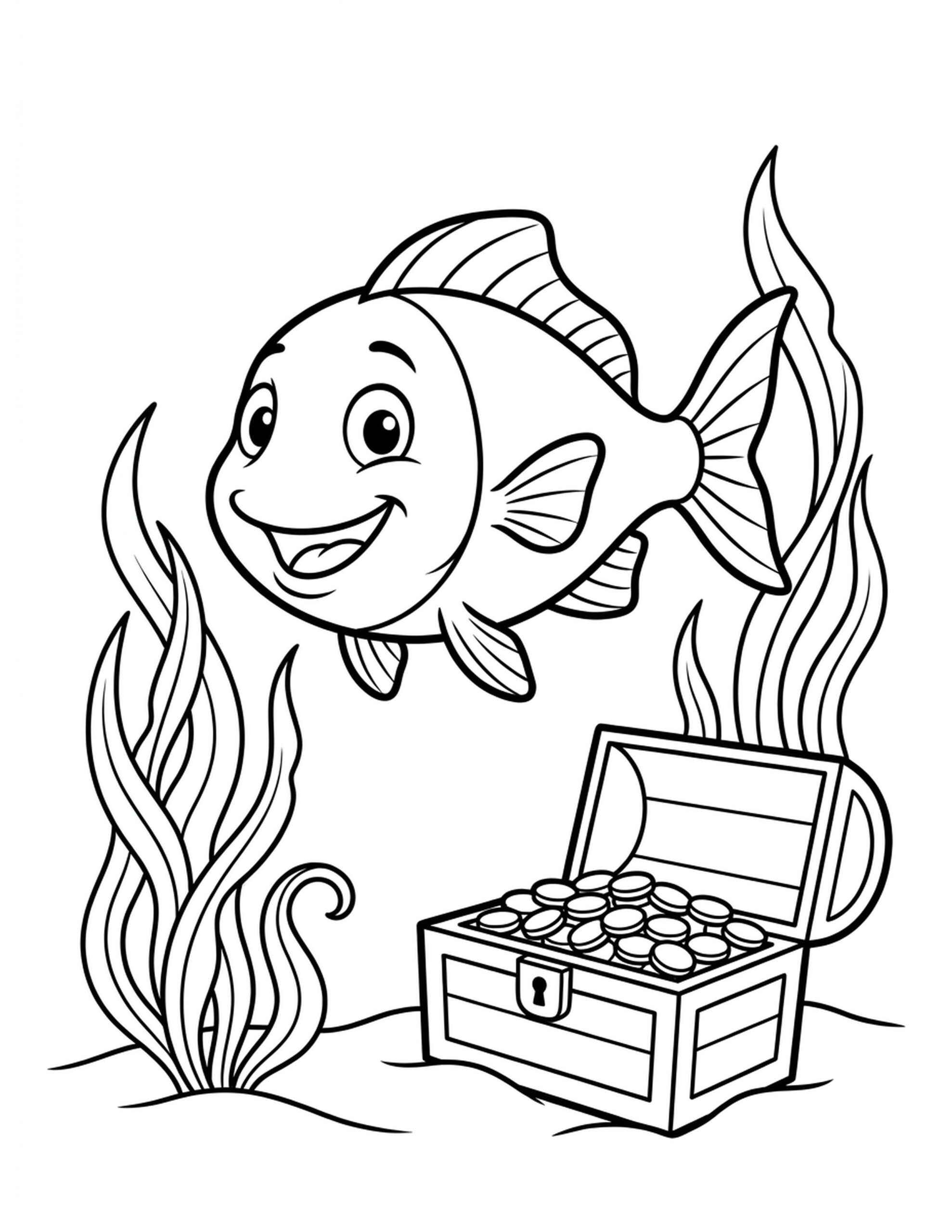 F for Fish Coloring Page