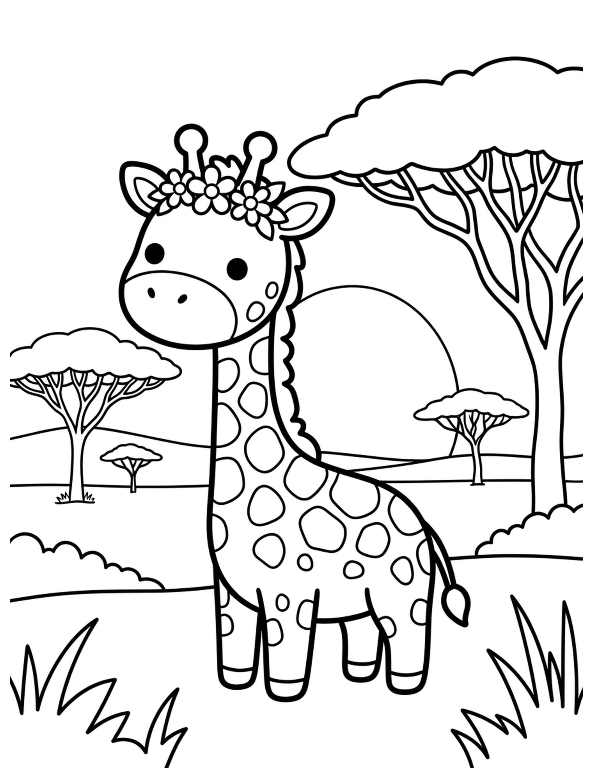 G for Giraffe Coloring Page