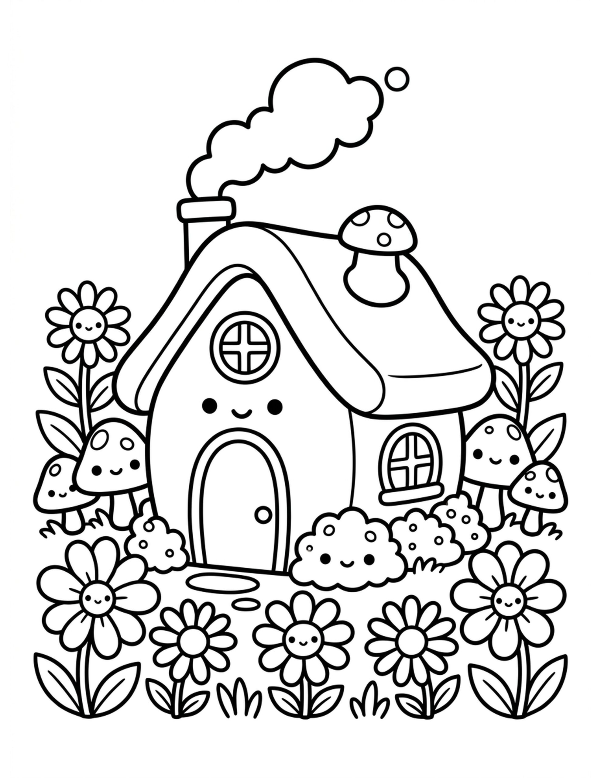 H for House Coloring Page
