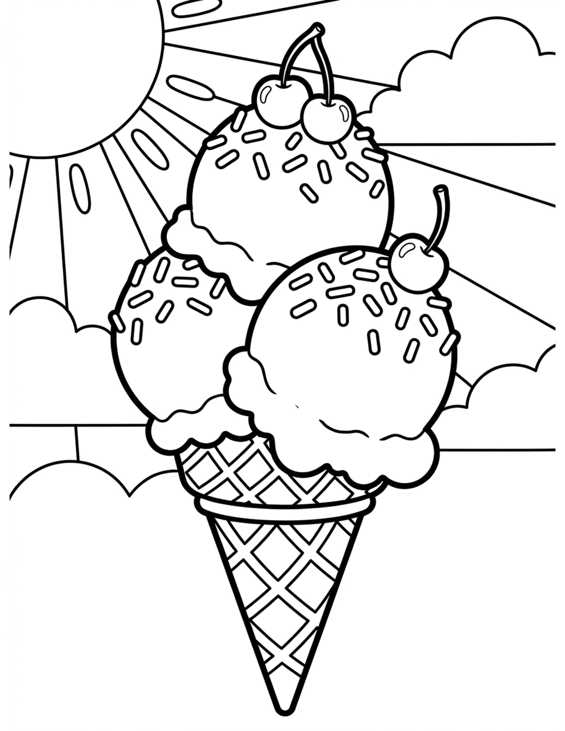 I for Ice Cream Coloring Page