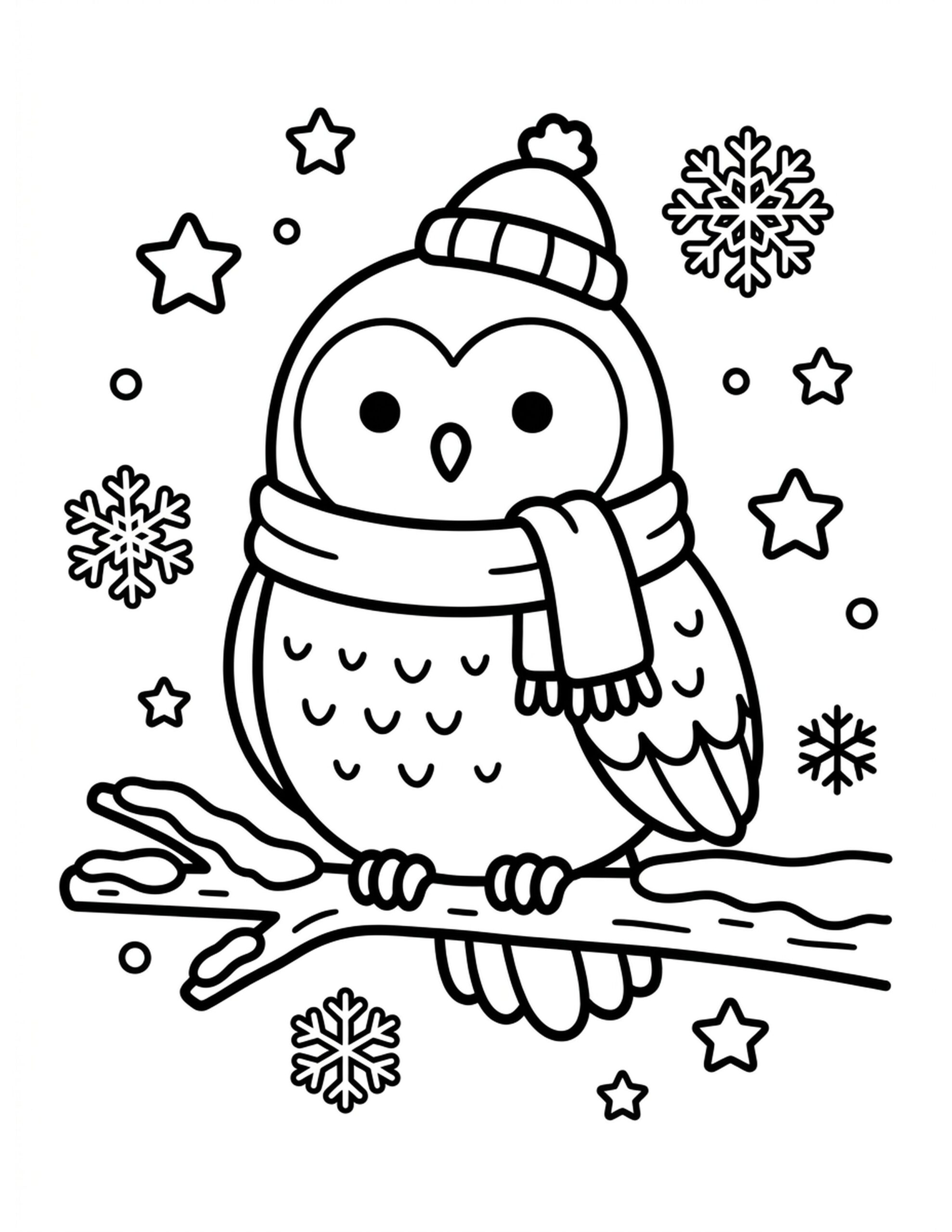 Snowy Owl Portrait Coloring Page