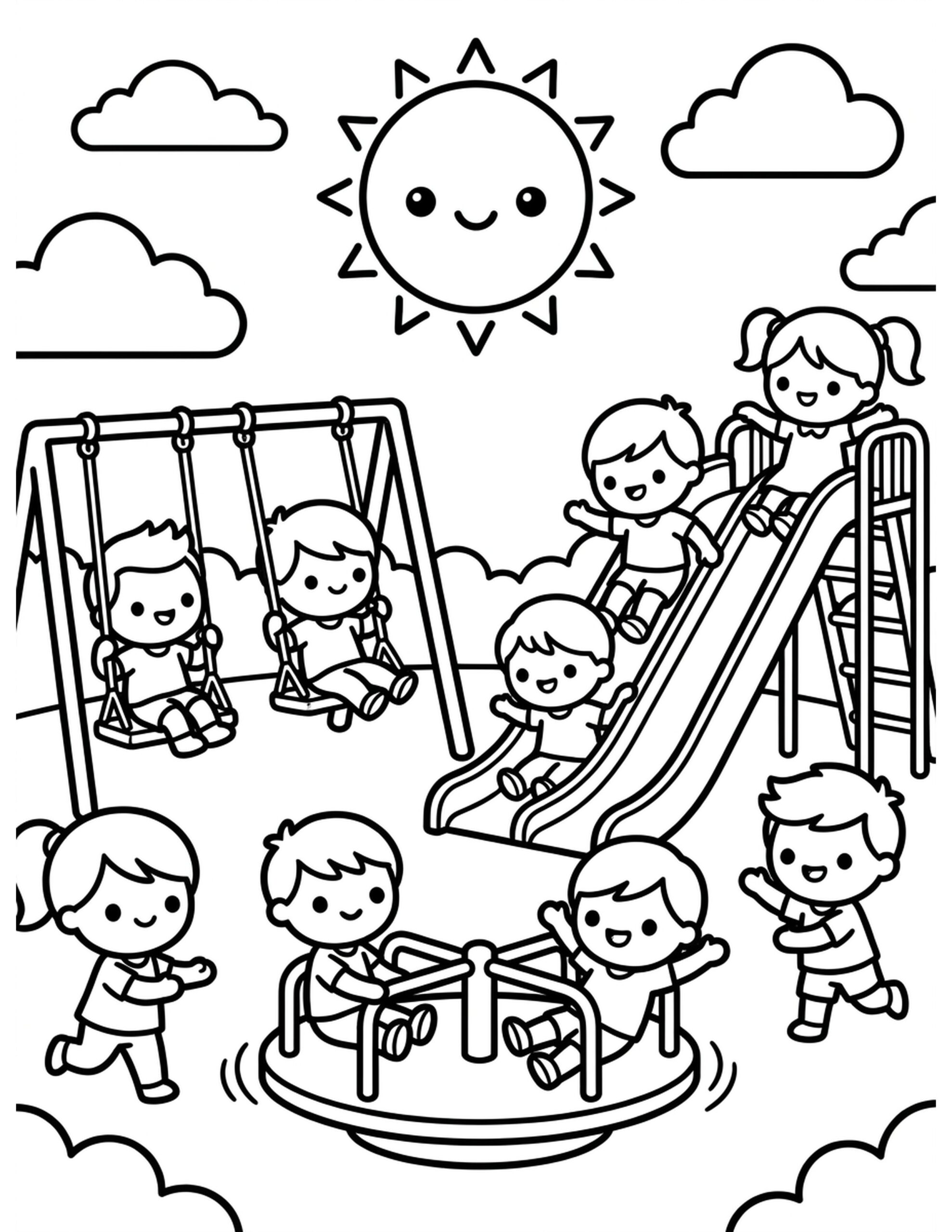 Playground Fun Coloring Page