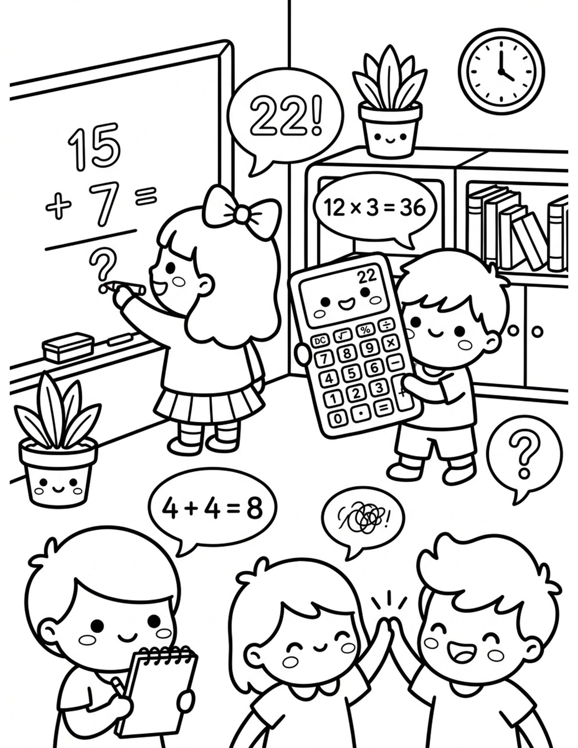 Math Class Challenge Coloring Page