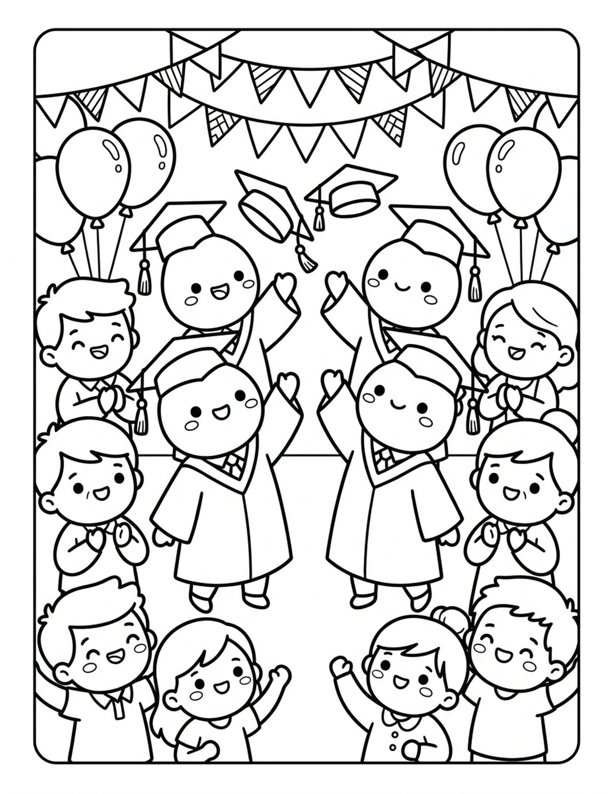 Graduation Day Celebration Coloring Page