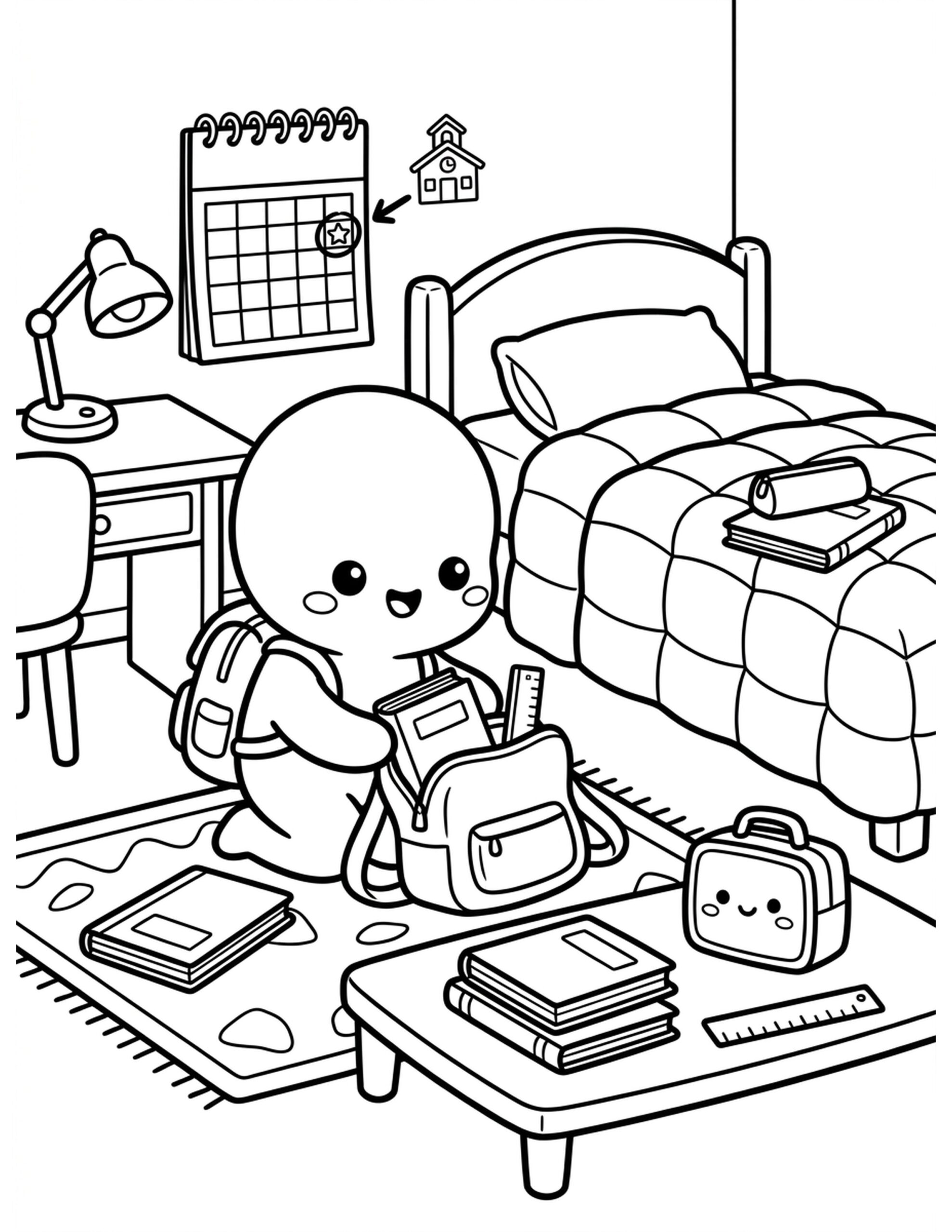 Preparing for the First Day Coloring Page