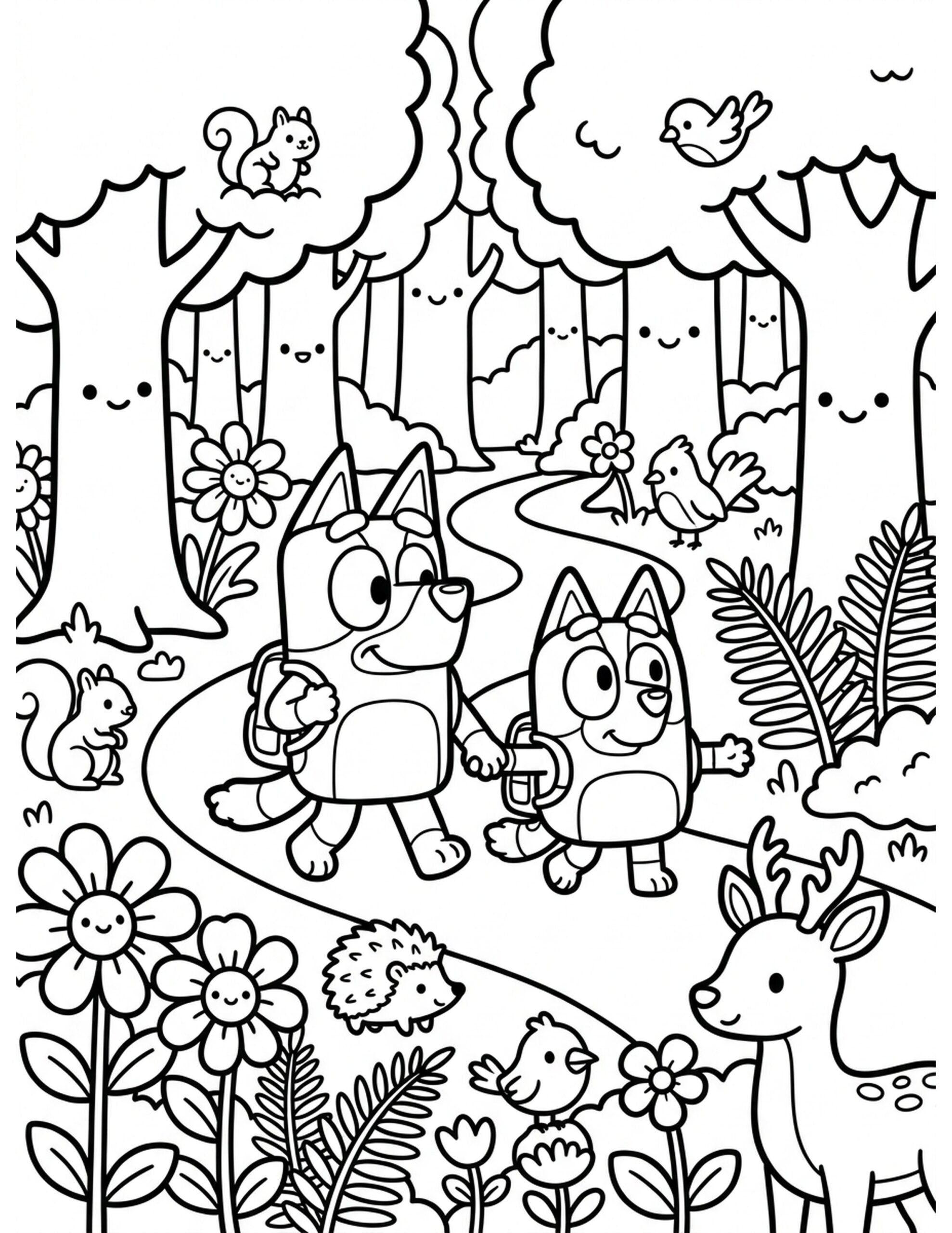 Nature Adventure Coloring Page