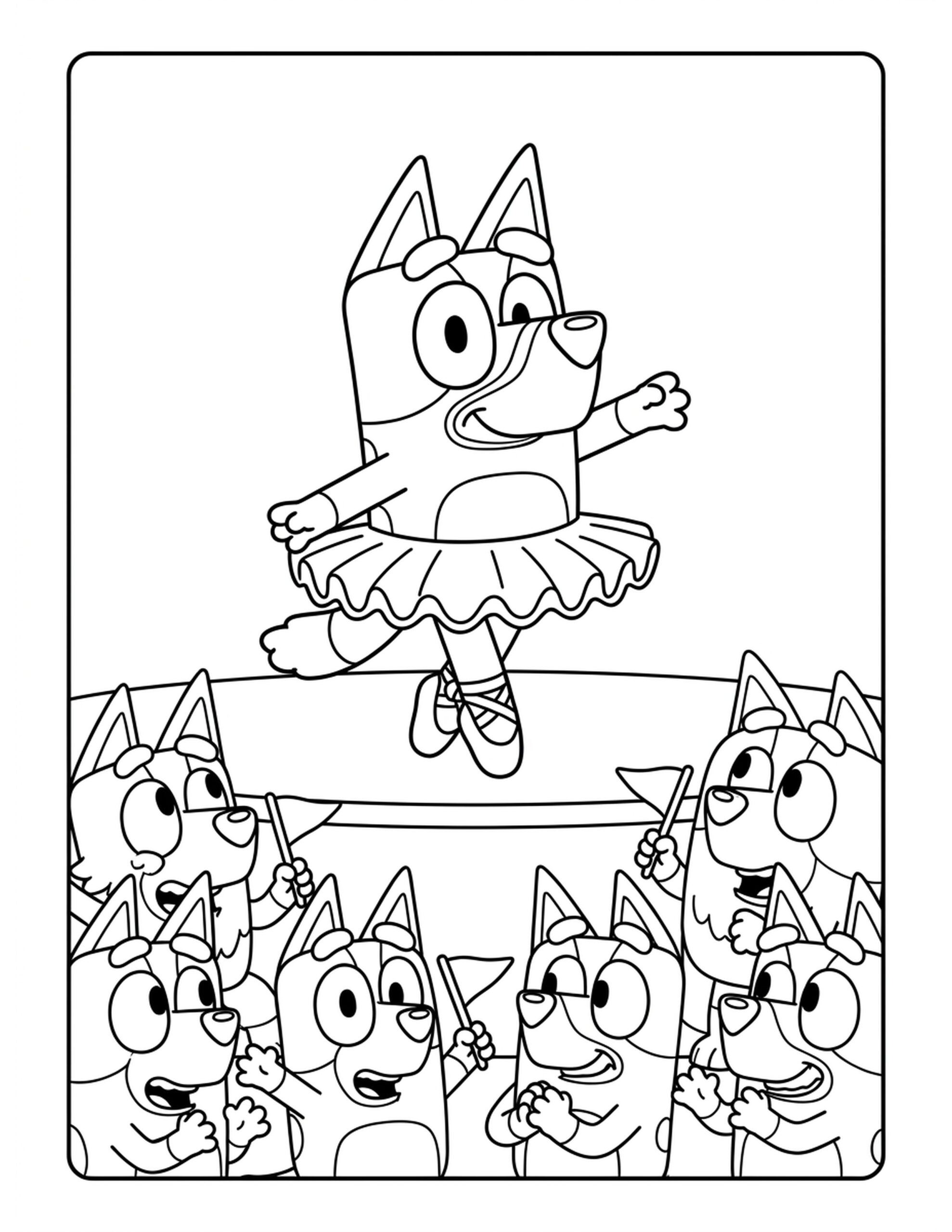 Bluey’s Dance Recital Coloring Page