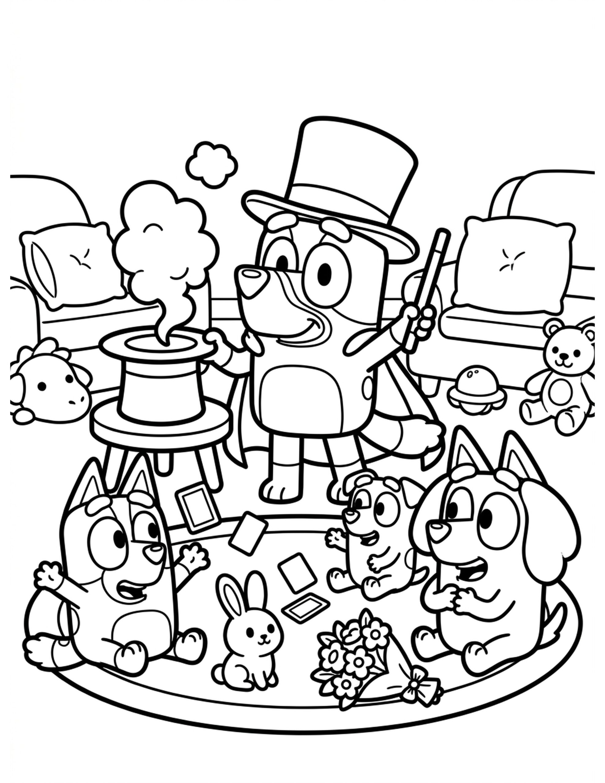 Bluey’s Magic Show Coloring Page