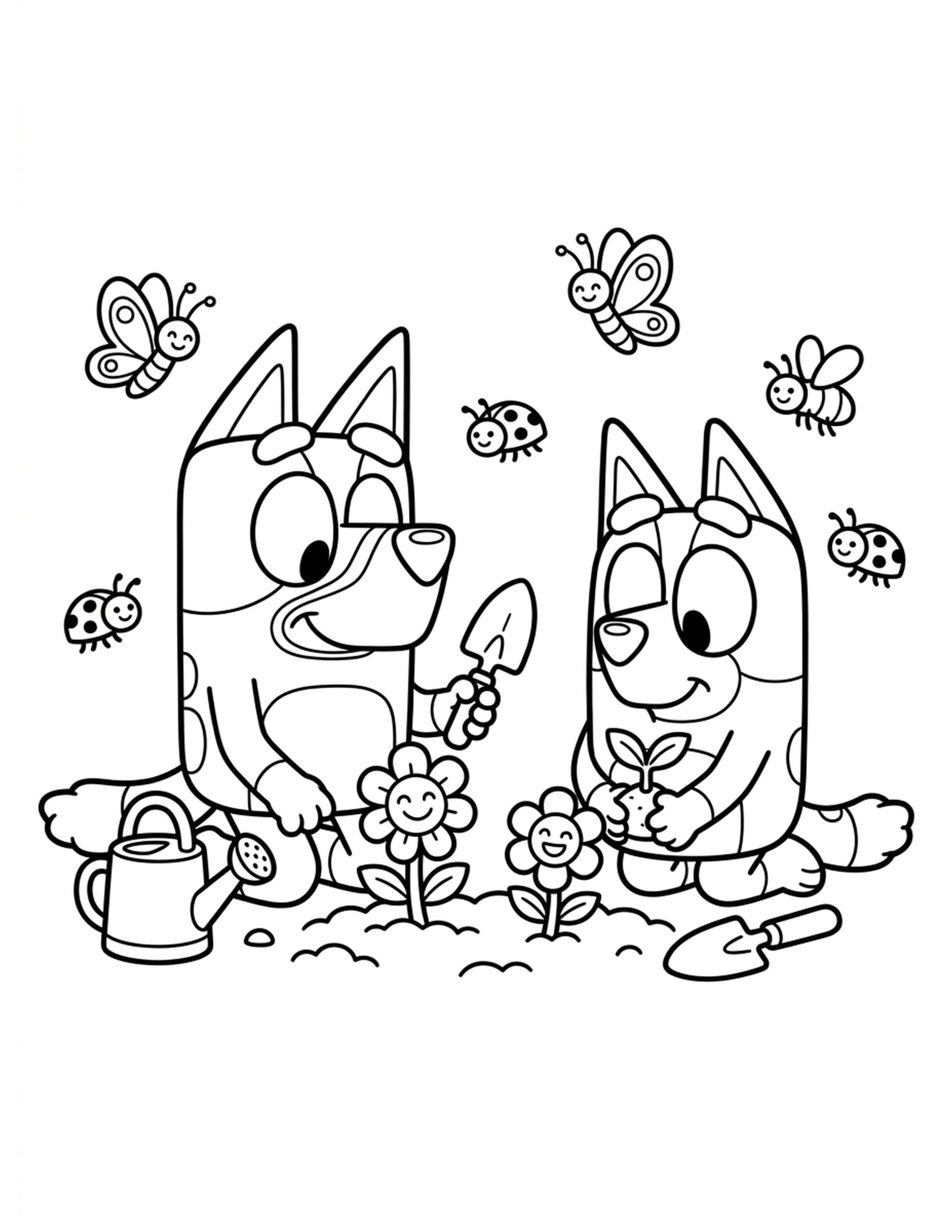 Planting a Garden Coloring Page