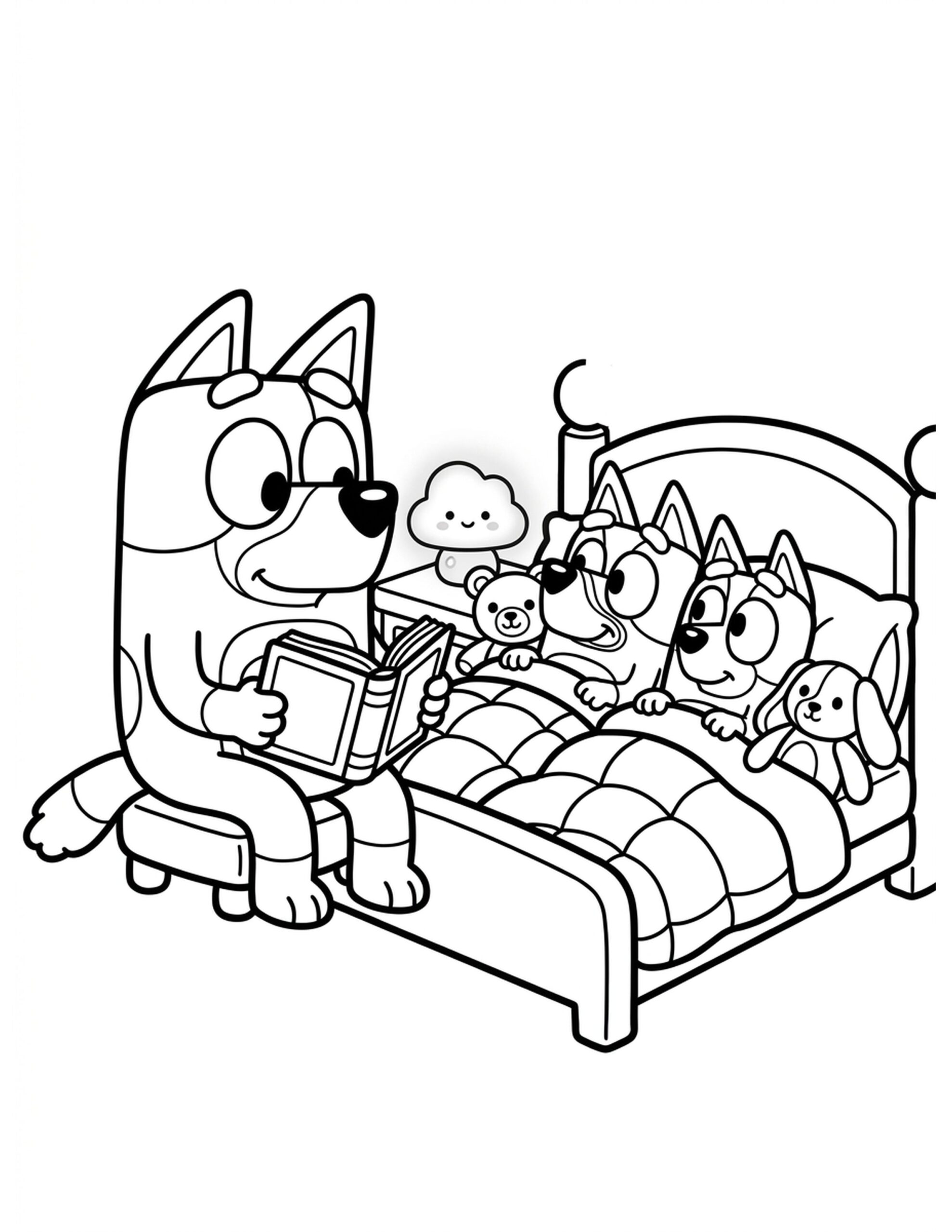 Bedtime Routine Coloring Page