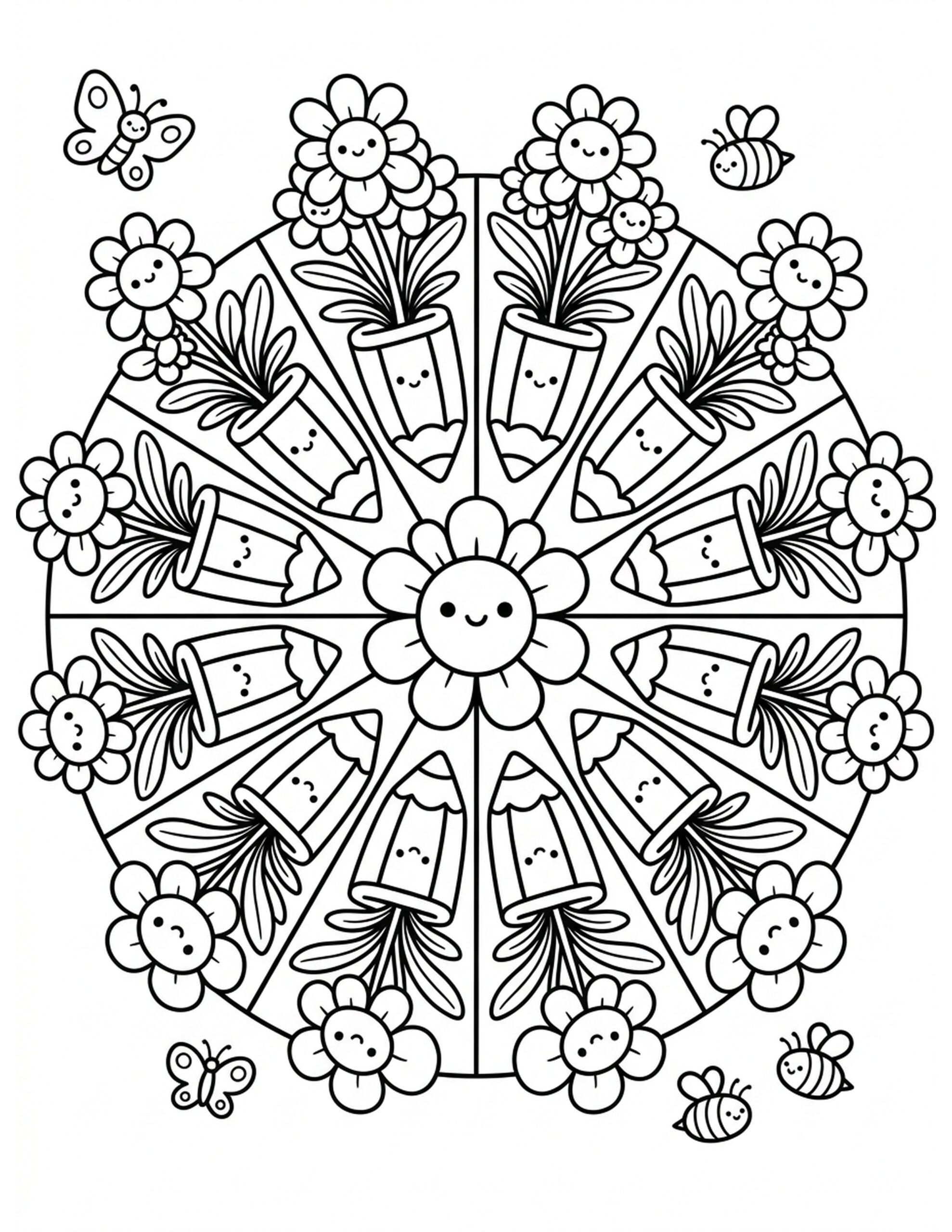 Color Wheel Garden Coloring Page