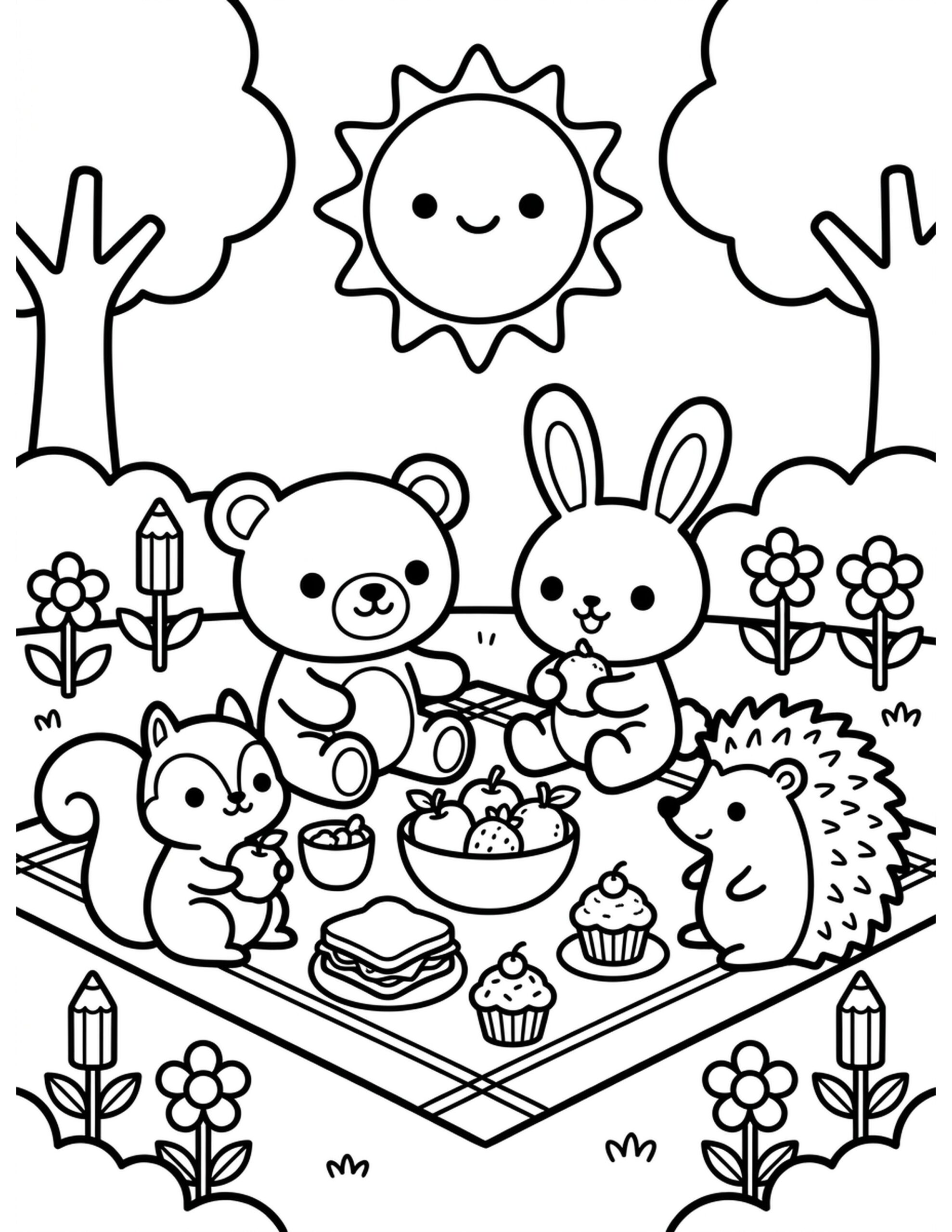 Creative Pencil Picnic Coloring Page