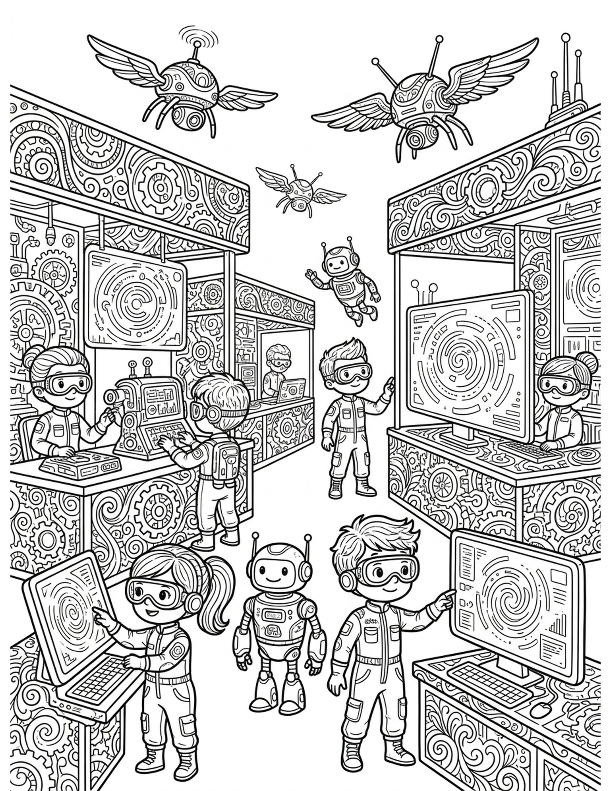 Innovative Tech Showcase Coloring Page