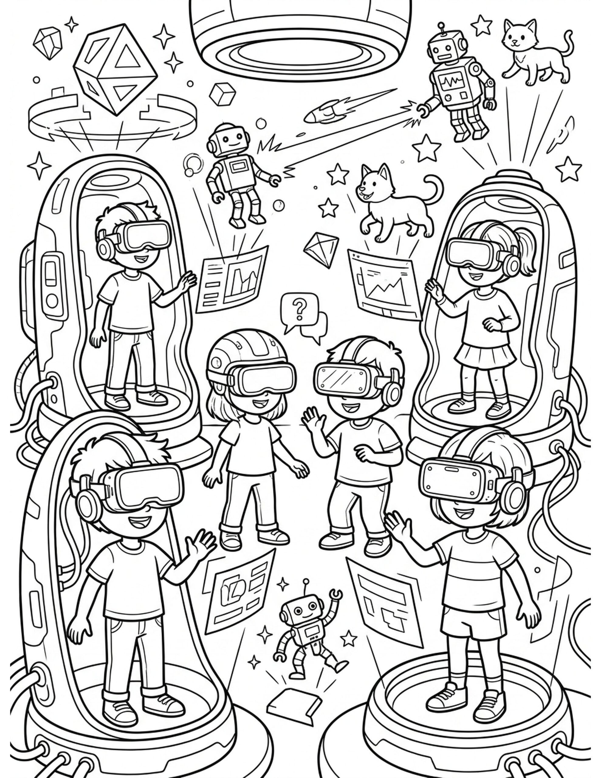 Virtual Reality Playground Coloring Page