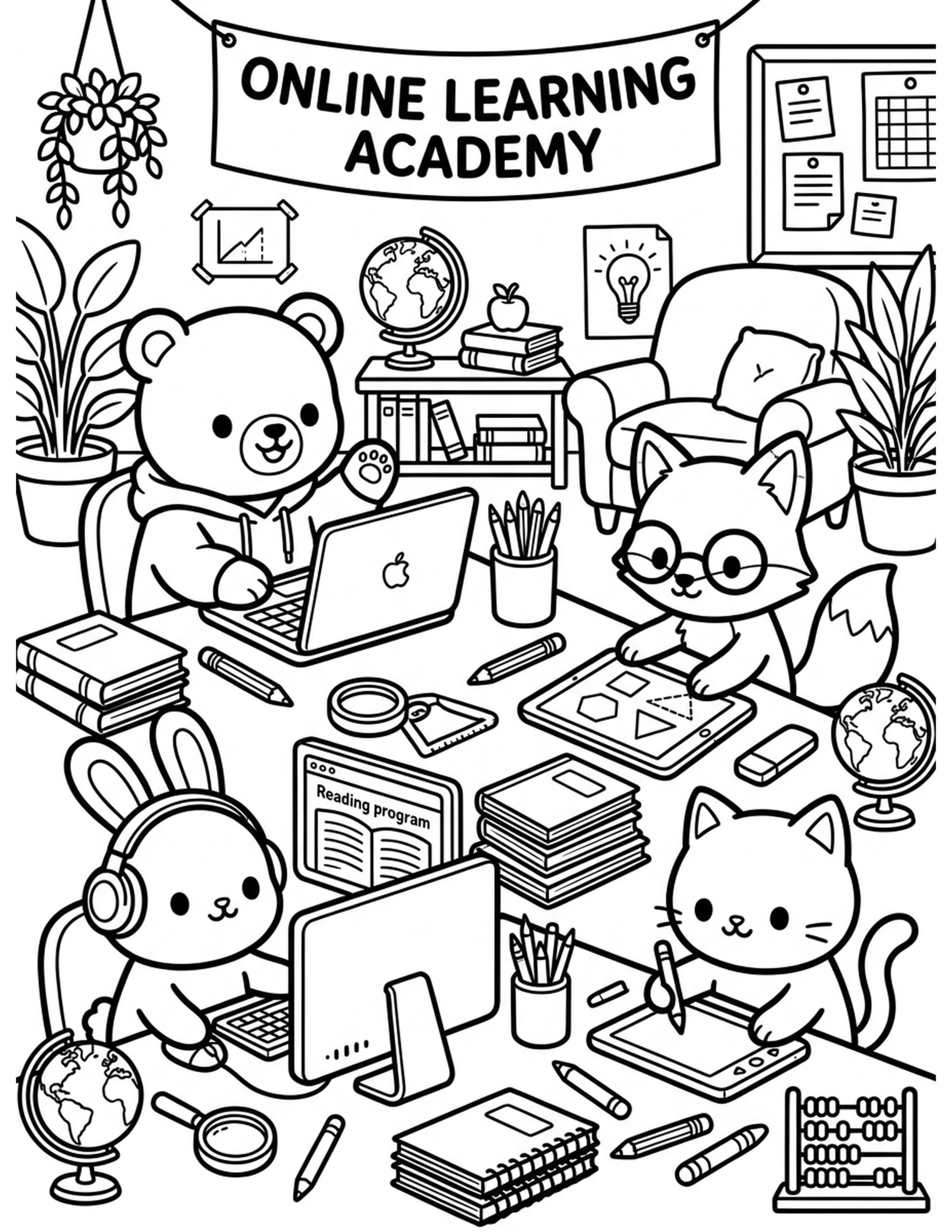 Online Learning Academy Coloring Page
