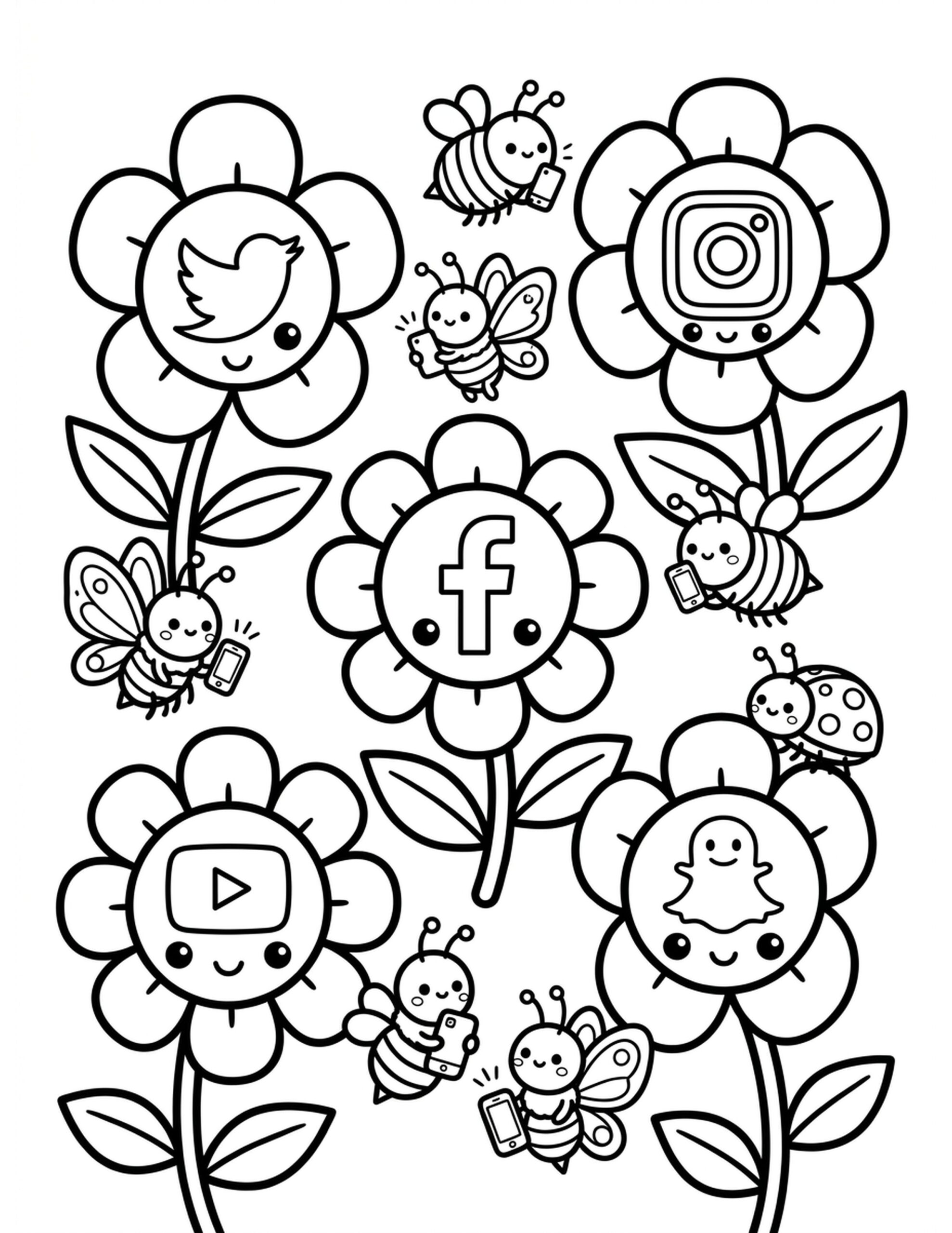 Social Media Garden Coloring Page