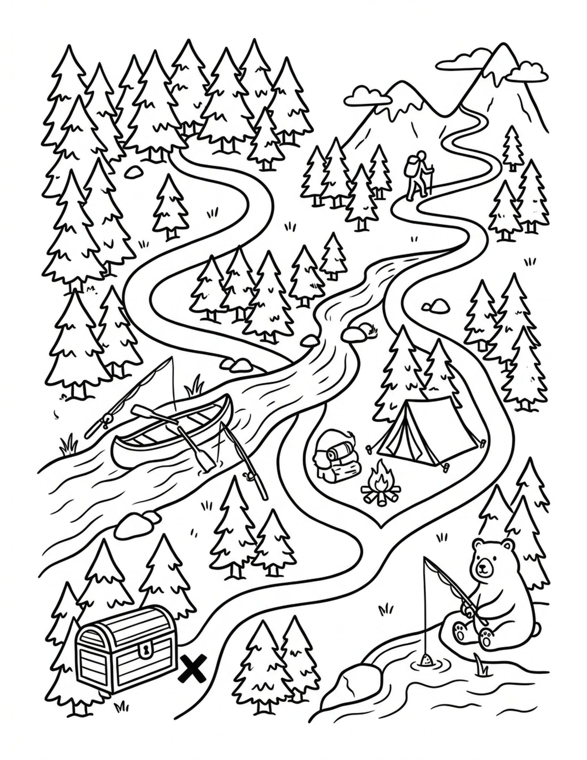 Adventure Map Coloring Page