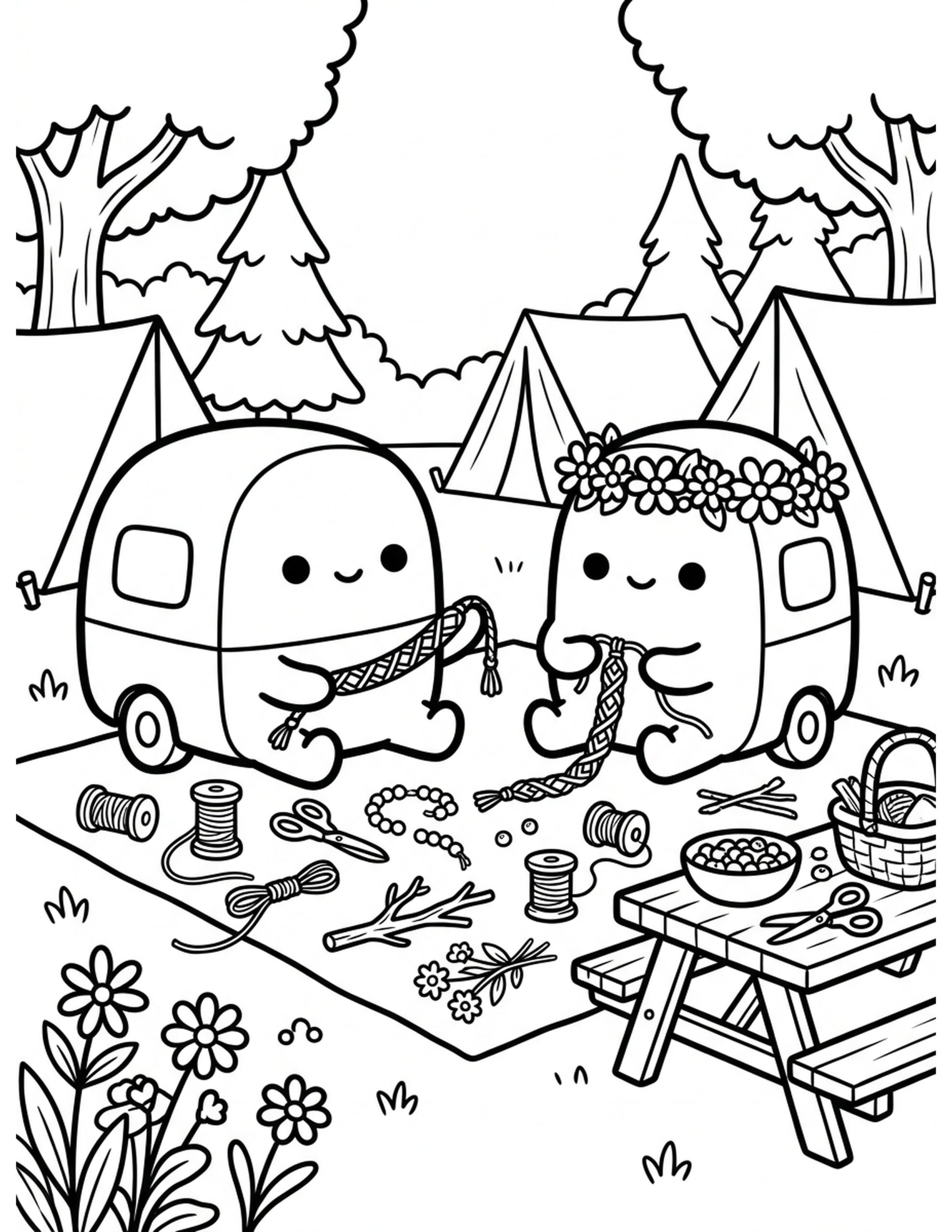 Crafting Nature Accessories Coloring Page