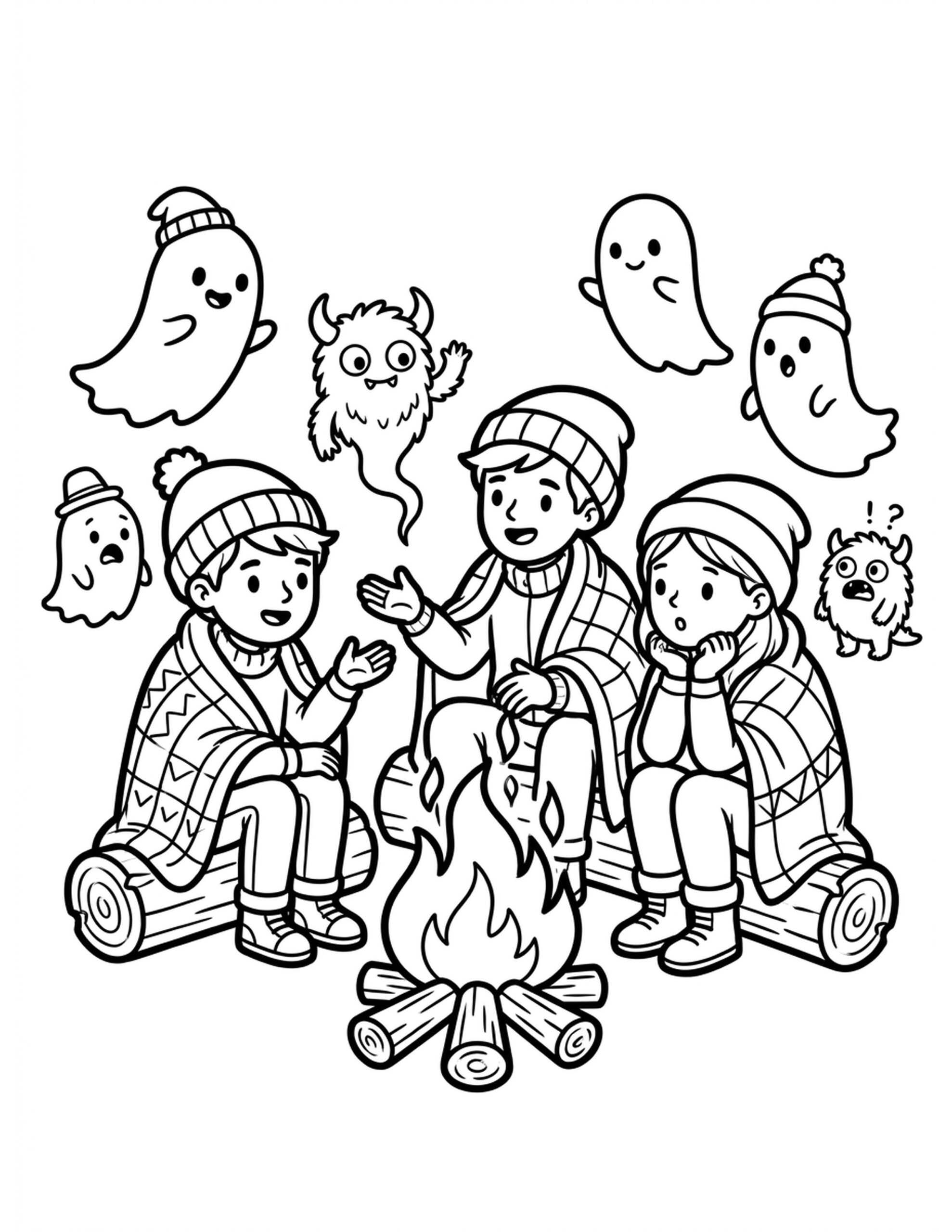 Campfire Stories Coloring Page